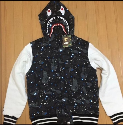 Bape space camo shark hoodie - bape,