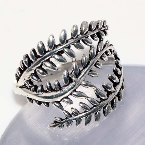 Bague feuille vintage argent - bague,
