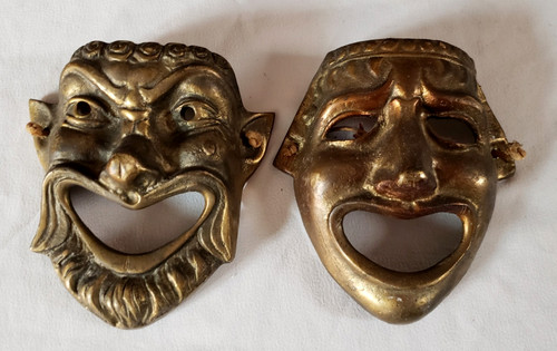 Masques anciens bronze comedie - masques,