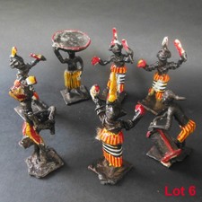 LOT 7 Anciennes STATUETTES Africaines METAL Peint - African statues