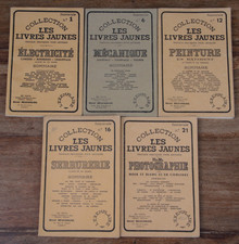 LES LIVRES JAUNES - LOT DE 5 FASCICULES - TRAVAUX PRATIQUES POUR ARTISANS - 1950