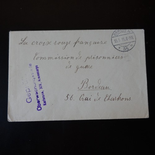 Ww1 camp berlin lettre - de,