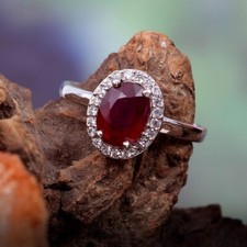 Naturel Grenat Rouge Bague
