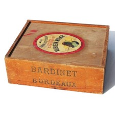 Ancienne caisse / boîte publicitaire en bois Rhum Negrita / Bardinet Bordeaux