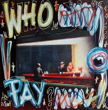 SPACO signed WHO PAY hopper night TABLEAU pop street ART graffiti french paint