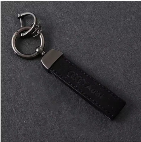Porte clés audi - cuir, noir