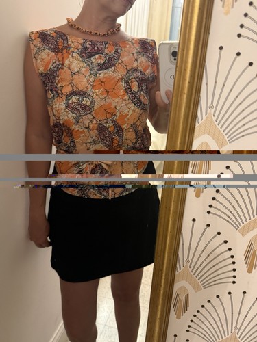 Top corail tissu africain - top,