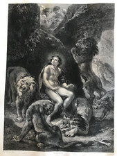 DELACROIX EUGÈNE D’APRÈS. DANIEL DANS LA FOSSE AUX LIONS JULES LAURENS 1851
