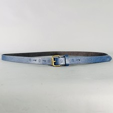 Ceinture Skinny En Cuir Bleue
