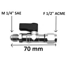 ROBINET  BOUTEILLE DE GAZ R32 RACCORD F 1/2 SX x M 1/4