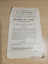 Programme d’excursion ancien