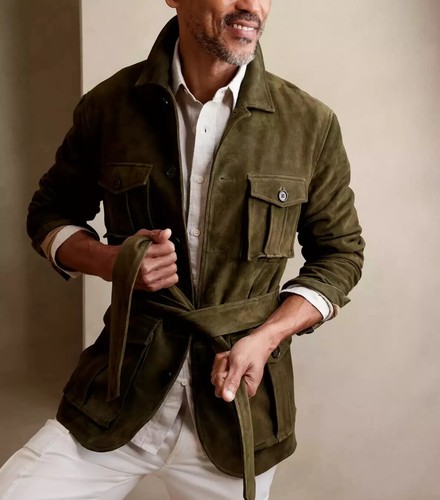 Veste cuir agneau vert - en,