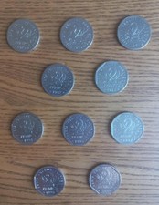 Lot pièces 2 francs - 10,