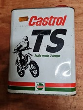 ANCIEN BIDON D'HUILE  CASTROL  TS  Moto 2 Temps
