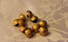 10 Boutons bombés en métal doré : Sapeurs Pompiers Paris blason couronné 15 mm