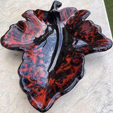 Grande Coupe À Fruits Vintage Vallauris En Forme De Feuille 