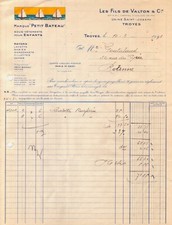 TROYES - FACTURE LES FILS DE VALTON , SOUS VÊTEMENTS " PETIT BATEAU " - 1931