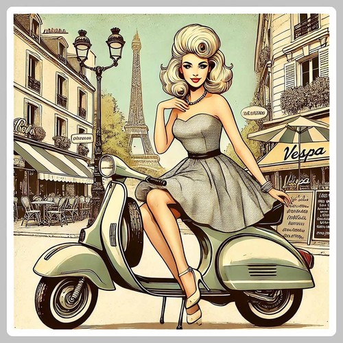 Sticker vespa vintage pin - sticker,