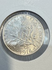 Rare 2 Francs Semeuse 1914 C Castelsarrasin Argent Silver SPL