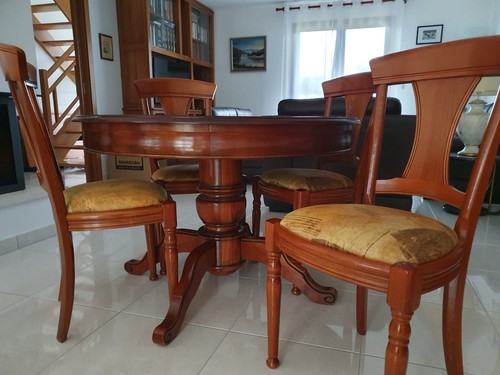 Table ronde merisier deux - merisier,