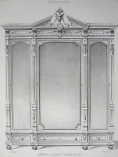 Armoire à glace à 3 corps genre HENRI III GRAVURE le GARDE-MEUBLE MIDART XIXéme