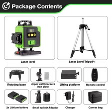 Niveau Laser Rotatif APP Vert Autonivelant 360° 16 Lignes  Chantier nivellements