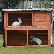 Housse étanche pour clapier double lapin avec 15 trous de ventilation et fenêt
