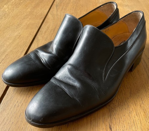 Mocassins vintage cuir noir - cuir,