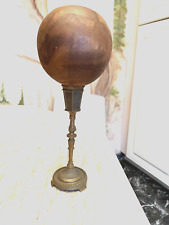 boule en bois sur pied bronze ancien  porte perruque objet curiosité décoration