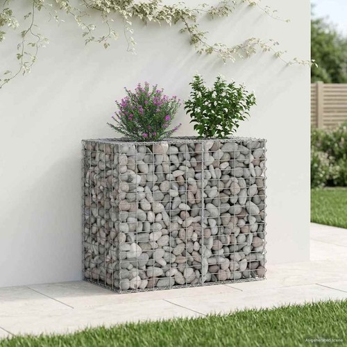Lit surélevé gabion argenté - gabion,
