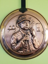 Poêle décorative en cuivre personnage-Poignée en fer forgé -cuivre véritable 