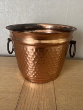 Ancien Cache Pot En Cuivre Villedieu Les Poêles - Lecellier