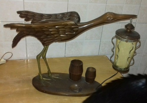 Lampe table bois - de, vintage