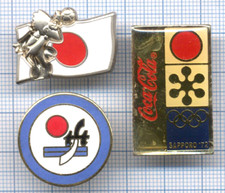 Lot Pin's sur JAPON / Coca Cola JO SAPPORO Soccer World Cup coupe monde football