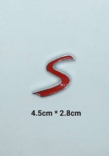 Logo S Emblem En Metal Chrome Adhesif Mini Cooper S.