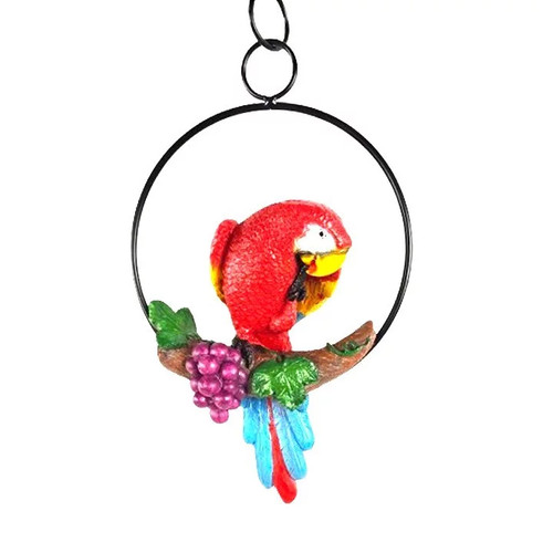 Statue perroquet bleu rouge - ,