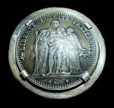 Superbe 5 Francs Hercule Monté En Broche 