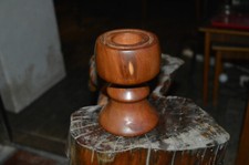 Bougeoir en Bois d'Olivier Tourné Années 1950/60 Hauteur: 13cm