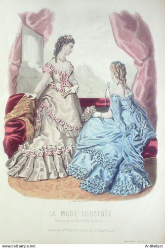 Gravure mode illustree - mode, 1871