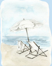 Aquarelle de plage art mural