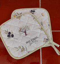 2pcs de Maniques de Four 18,5 x 20cm Maniques Cuisine Italien en Coton Occ. TBE