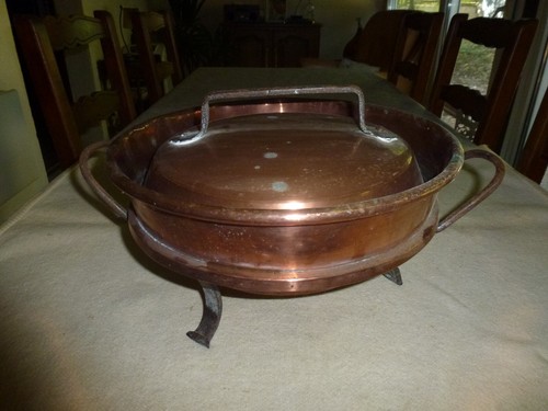Ancienne tourtiere cuivre - tourtiere,