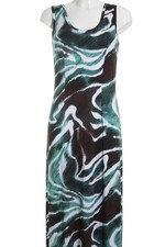 Robe longue Dames Robe T EU 36 brun foncé-turquoise-blanc Look de plage