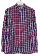Tommy Hilfiger American Brand Chemise Homme Violet à Carreaux Boutonné Logo