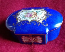Superbe boîte en porcelaine de Paris, Sèvres, coffret à bijoux, XIXè, peint main