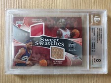 Carte basketball Michael Jordan Lebron James /199 patch beckett psa nba card
