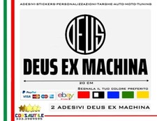 2X Autocollant Deus Ex Machina Logo + Inscription L.20CM Vinyle PVC Ont Varié