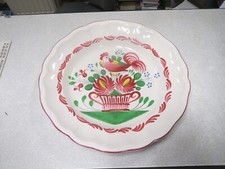 CA243 ASSIETTE EN FAIENCE SAINT ST CLEMENT SALADIER MODELE CHECLERC DECOR COQ