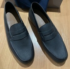 J.M. WESTON " Loafer " Black Graned Calfskin + Black Boxcalf Taille UK 7/D