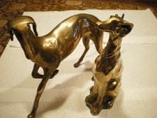 figurine de couple de chien (lévrier ) en laiton